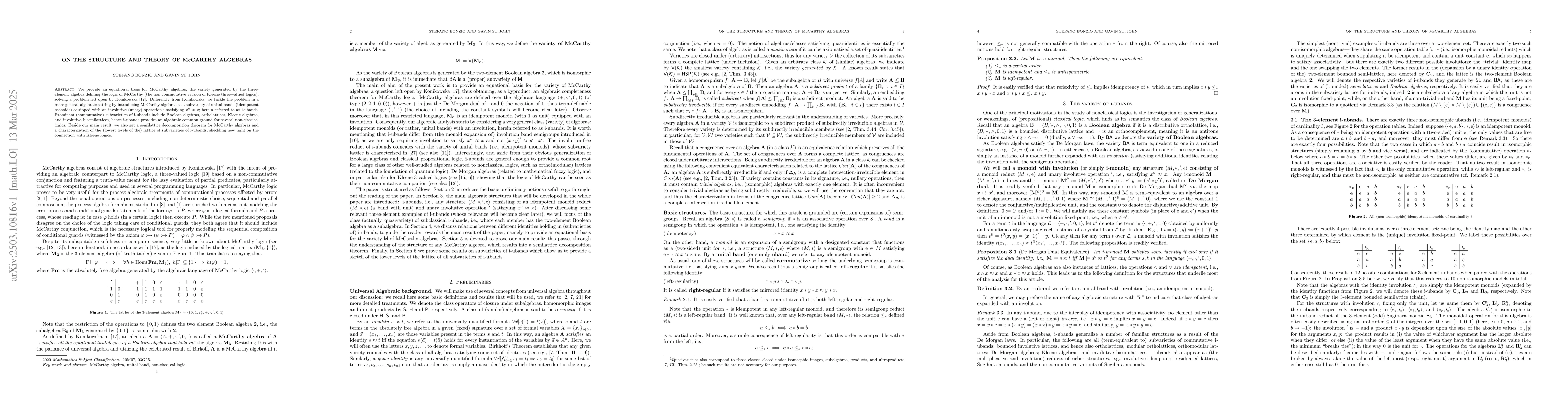 Thumbnail for On the structure and theory of McCarthy algebras