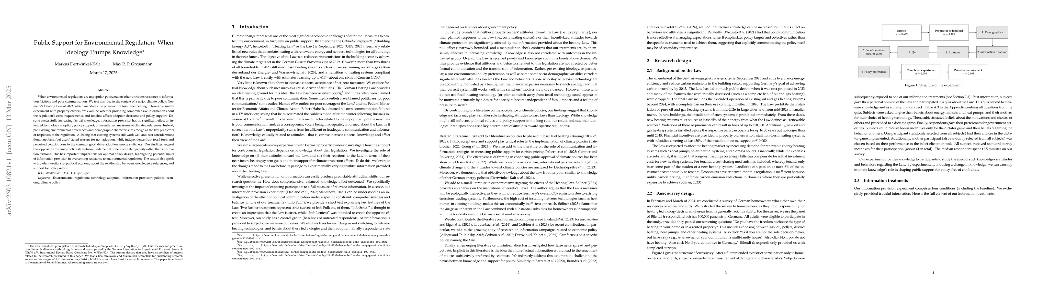 Thumbnail for Public Support for Environmental Regulation: When Ideology Trumps
  Knowledge