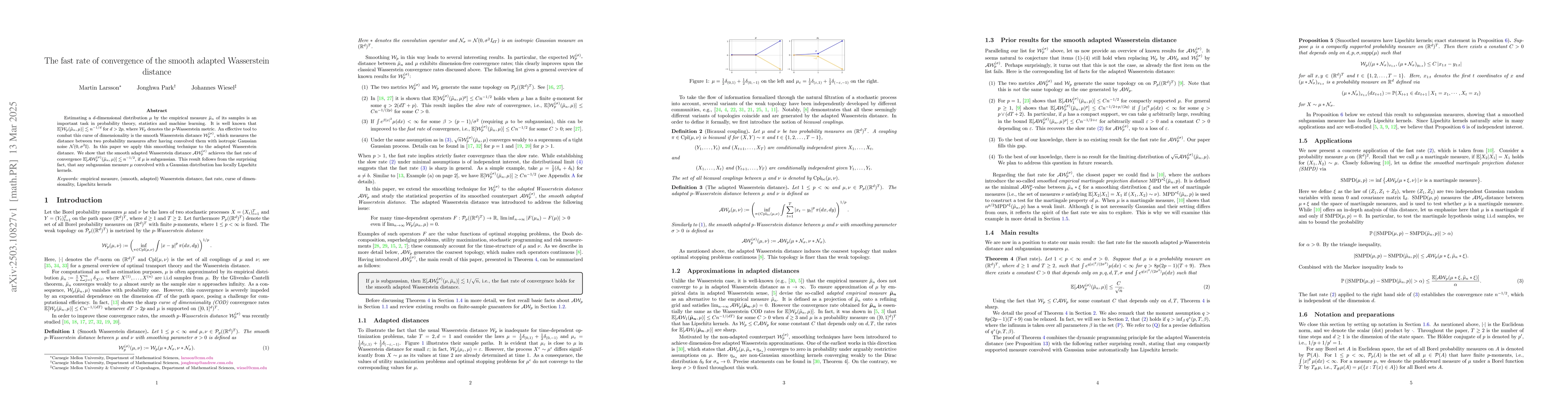 Thumbnail for The fast rate of convergence of the smooth adapted Wasserstein distance