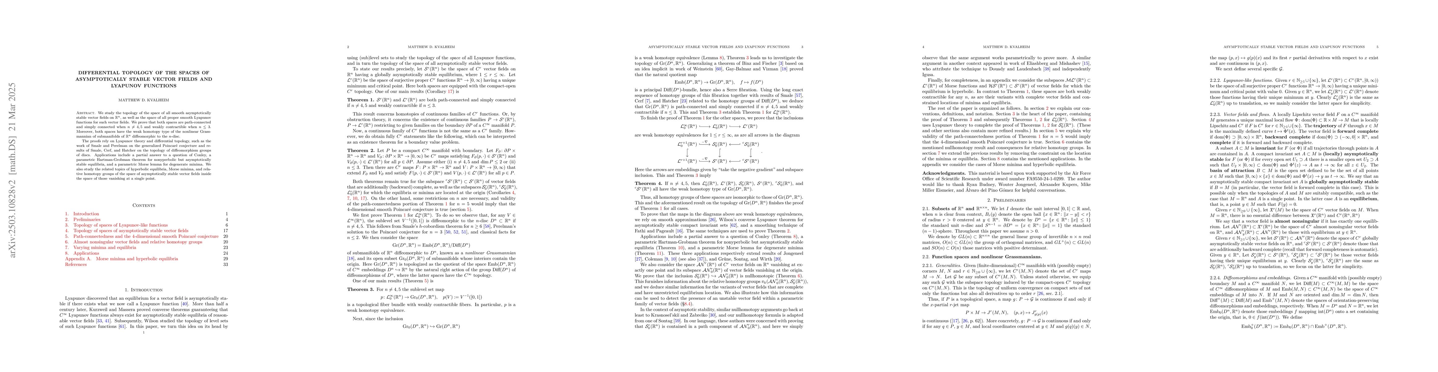 Thumbnail for Differential topology of the spaces of asymptotically stable vector
  fields and Lyapunov functions