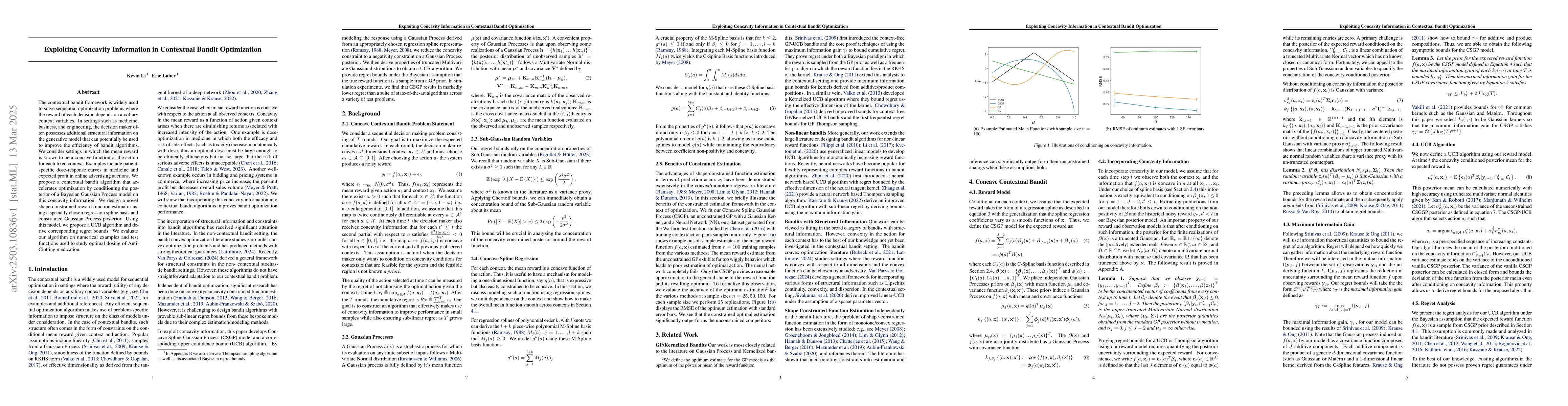 Thumbnail for Exploiting Concavity Information in Gaussian Process Contextual Bandit
  Optimization