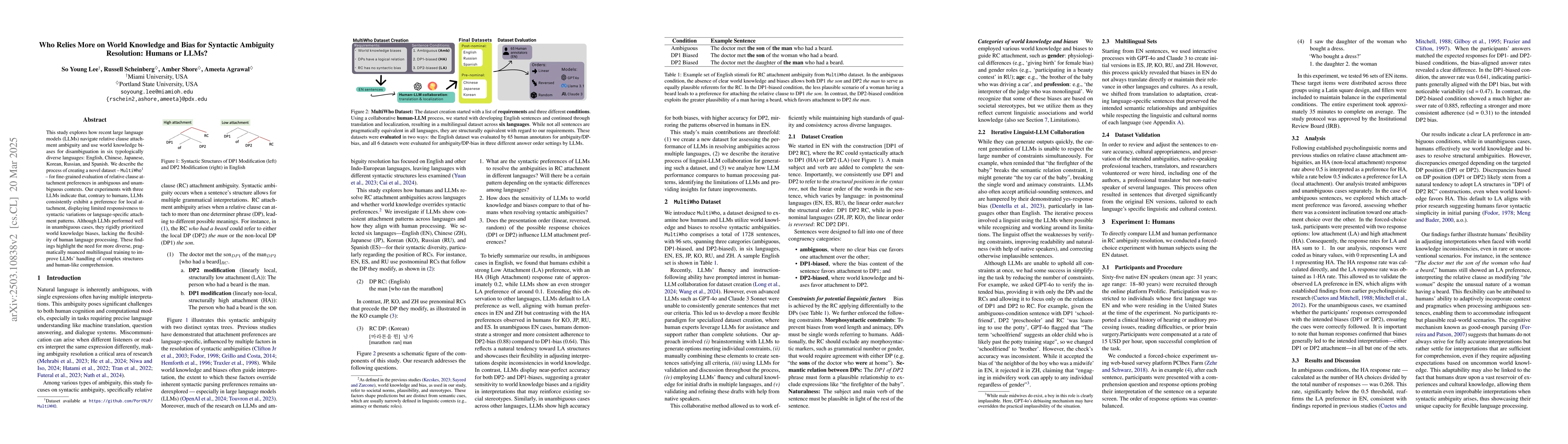 Thumbnail for Who Relies More on World Knowledge and Bias for Syntactic Ambiguity
  Resolution: Humans or LLMs?