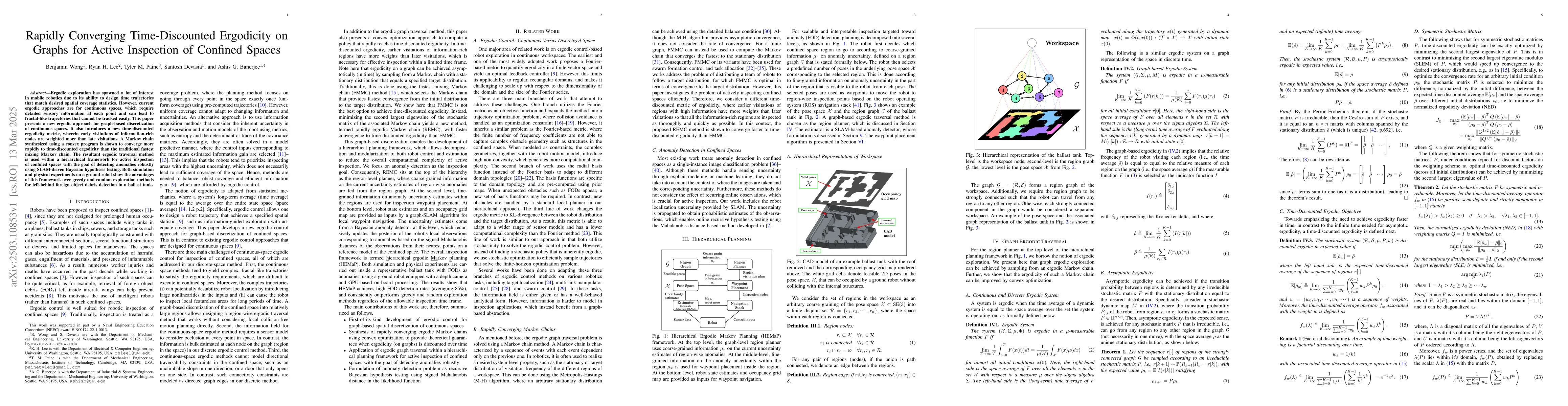 Thumbnail for Rapidly Converging Time-Discounted Ergodicity on Graphs for Active
  Inspection of Confined Spaces