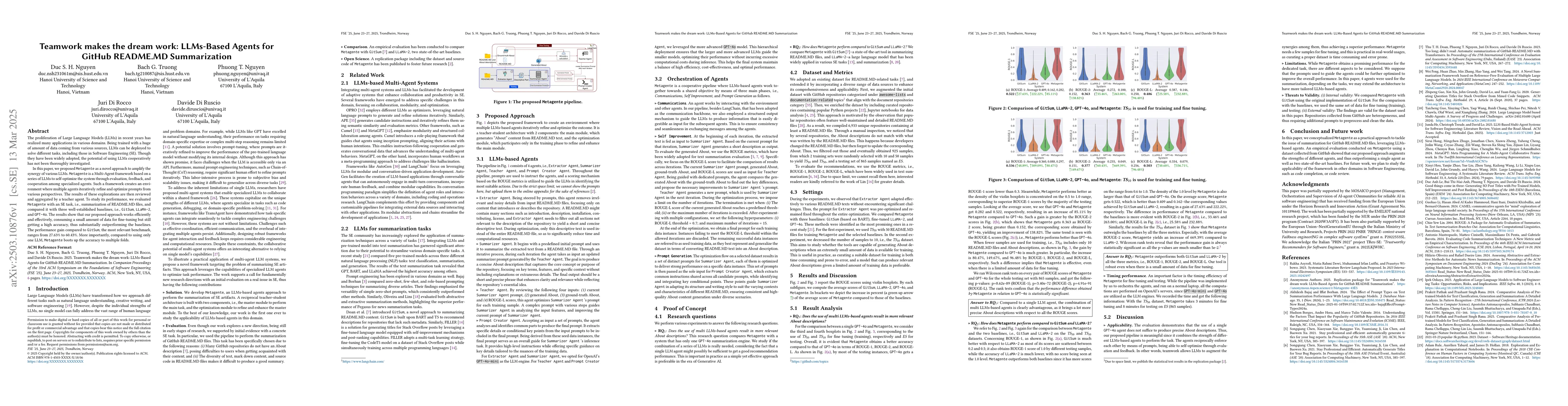 Thumbnail for Teamwork makes the dream work: LLMs-Based Agents for GitHub README.MD
  Summarization