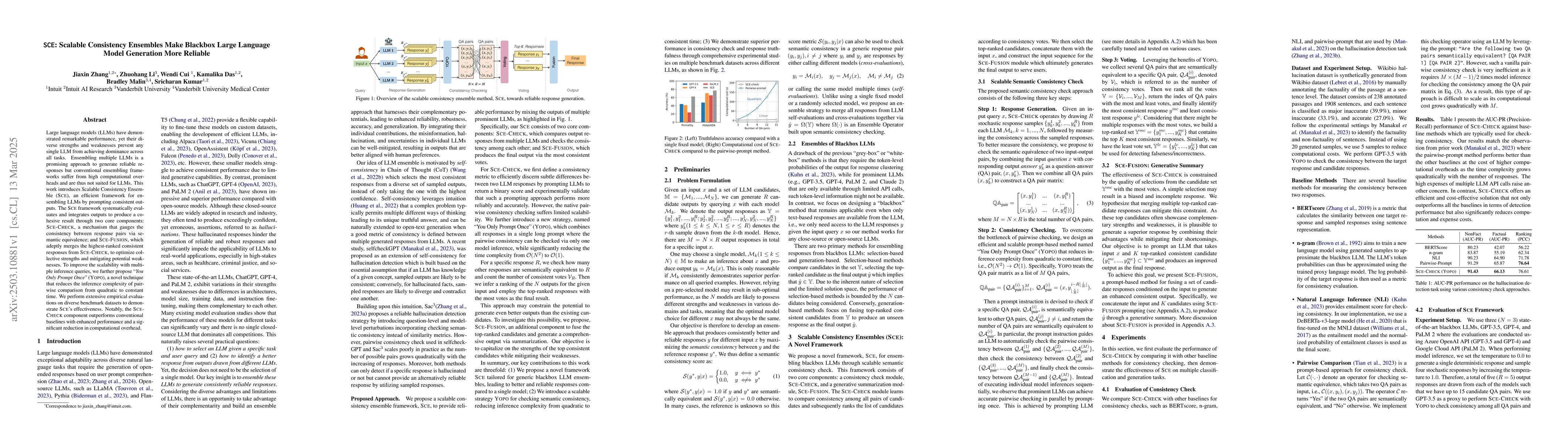Thumbnail for SCE: Scalable Consistency Ensembles Make Blackbox Large Language Model
  Generation More Reliable
