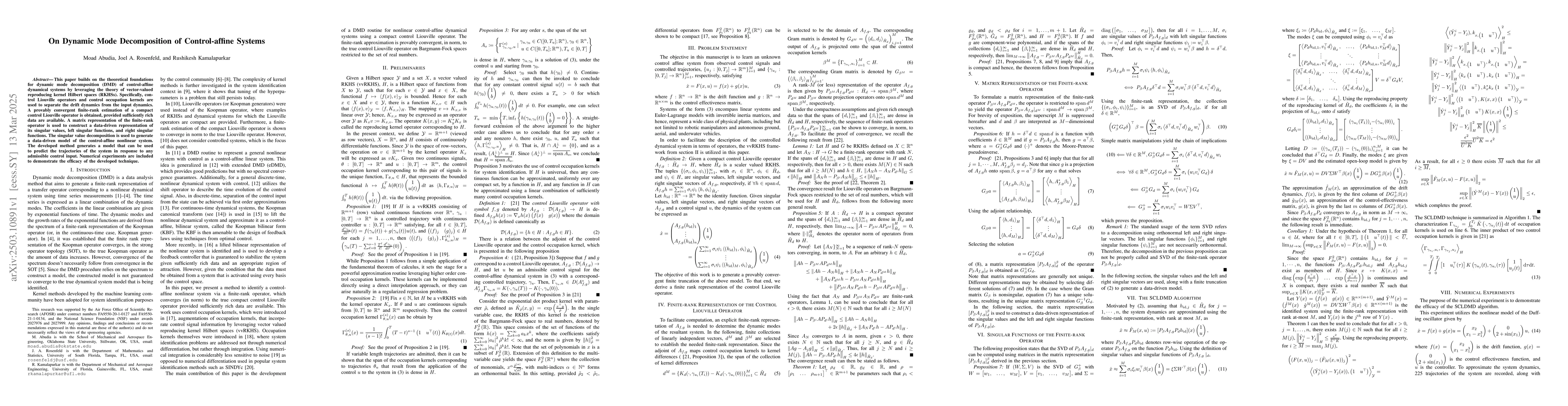 Thumbnail for On Dynamic Mode Decomposition of Control-affine Systems