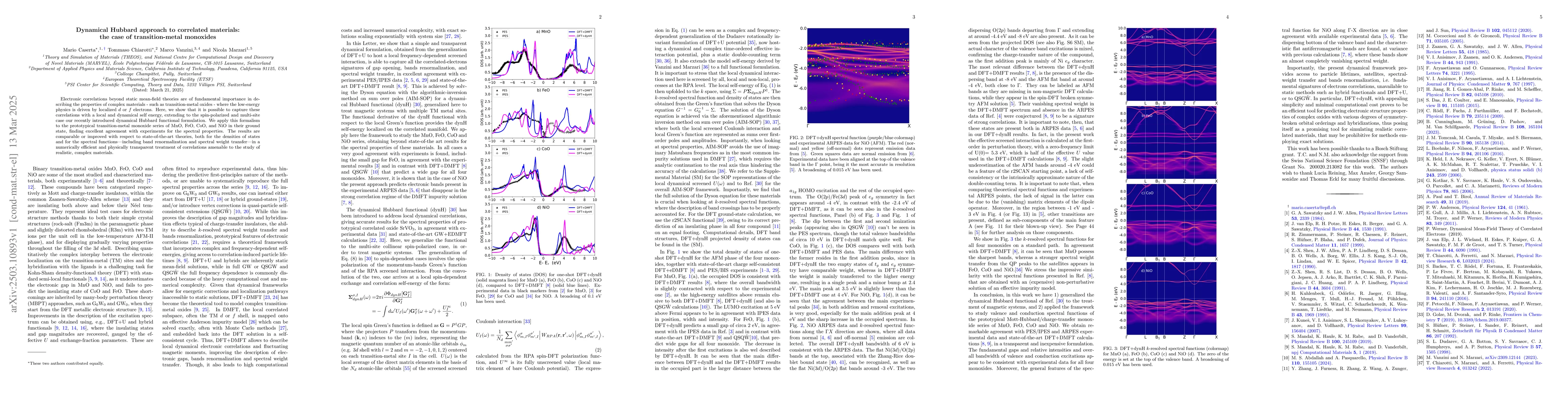 Thumbnail for Dynamical Hubbard approach to correlated materials: the case of
  transition-metal monoxides