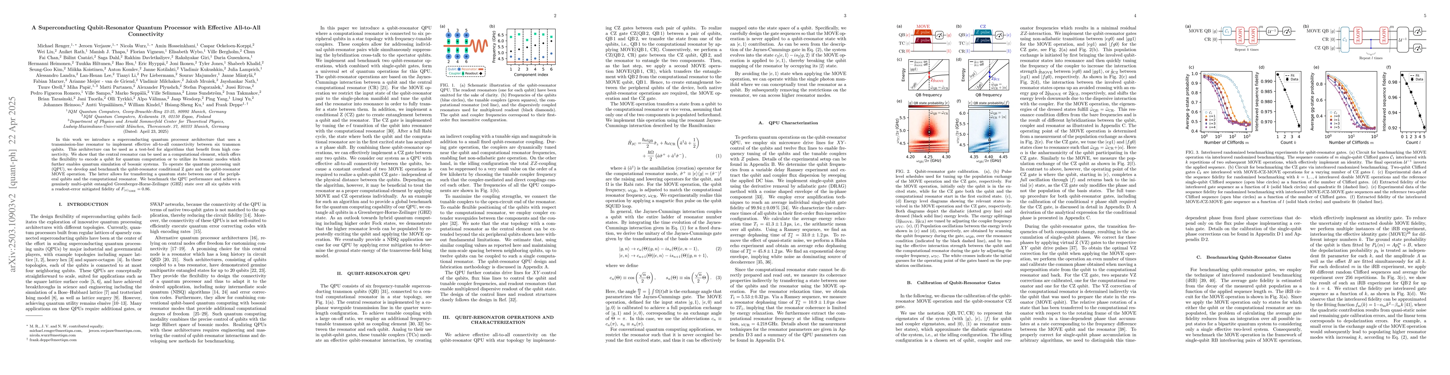 Thumbnail for A Superconducting Qubit-Resonator Quantum Processor with Effective
  All-to-All Connectivity