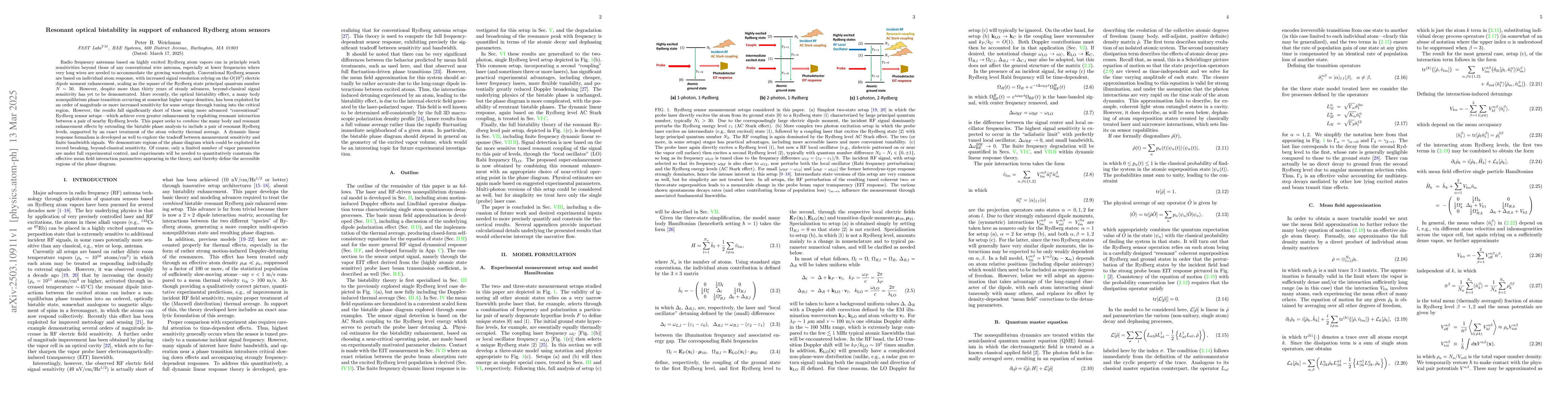 Thumbnail for Resonant optical bistability in support of enhanced Rydberg atom sensors