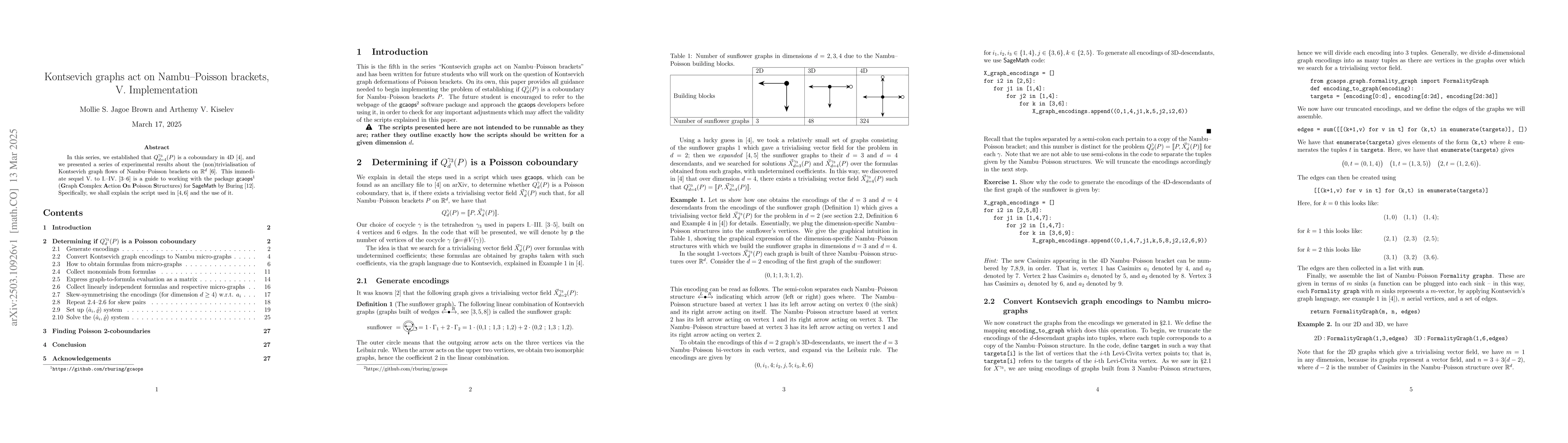Thumbnail for Kontsevich graphs act on Nambu--Poisson brackets, V. Implementation