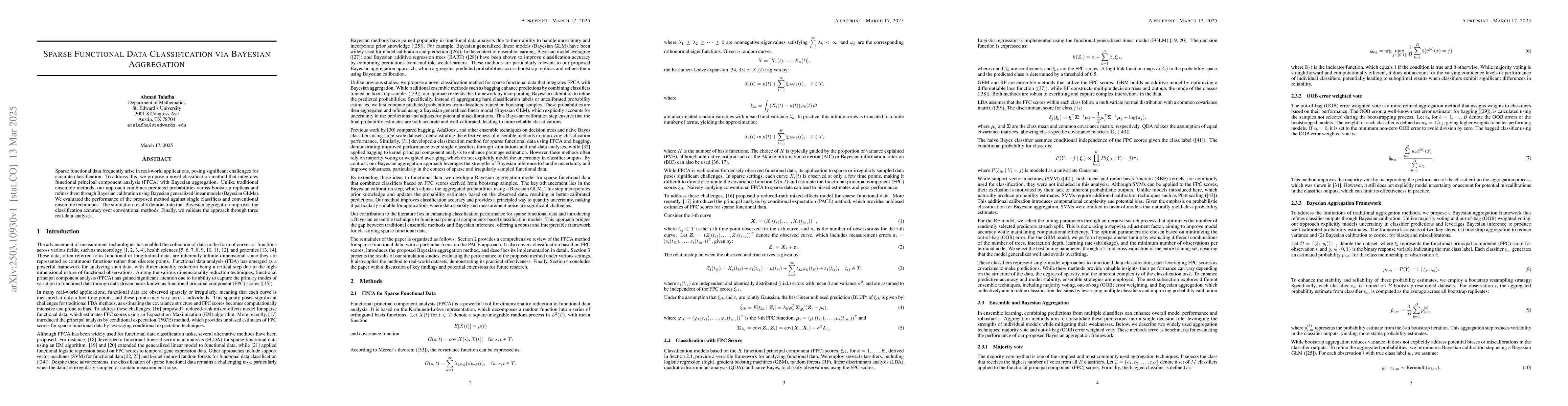 Thumbnail for Sparse Functional Data Classification via Bayesian Aggregation