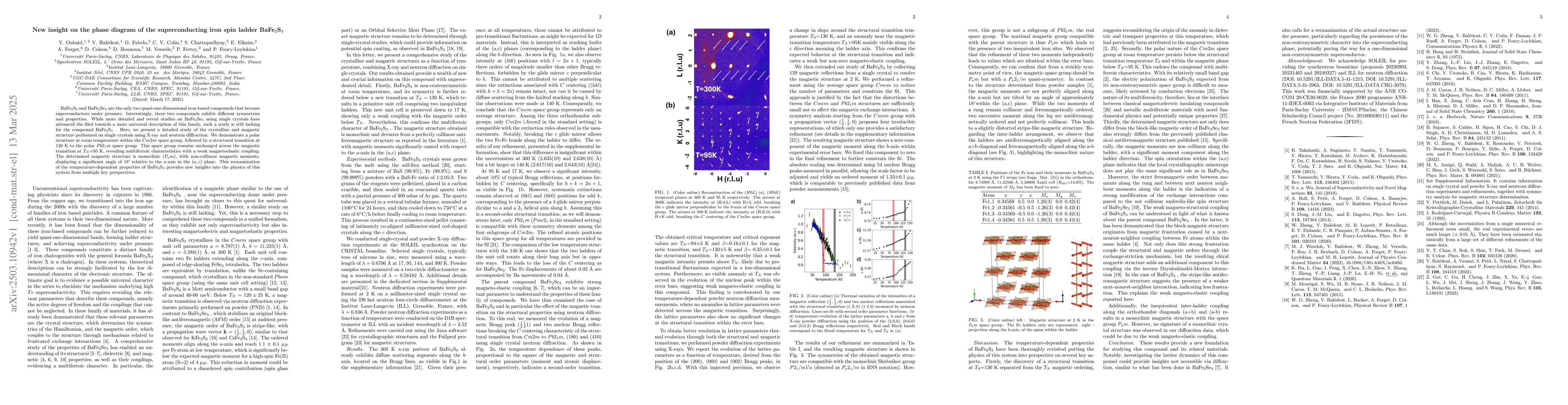 Thumbnail for New insight on the phase diagram of the superconducting iron spin ladder
  BaFe$_2$S$_3$