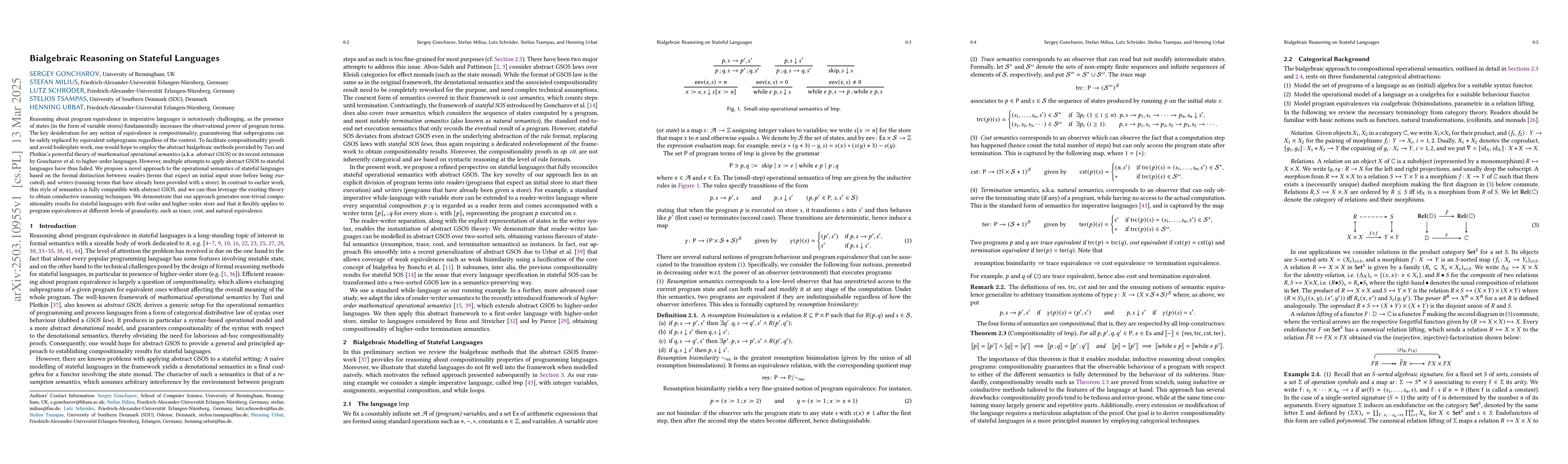 Thumbnail for Bialgebraic Reasoning on Stateful Languages