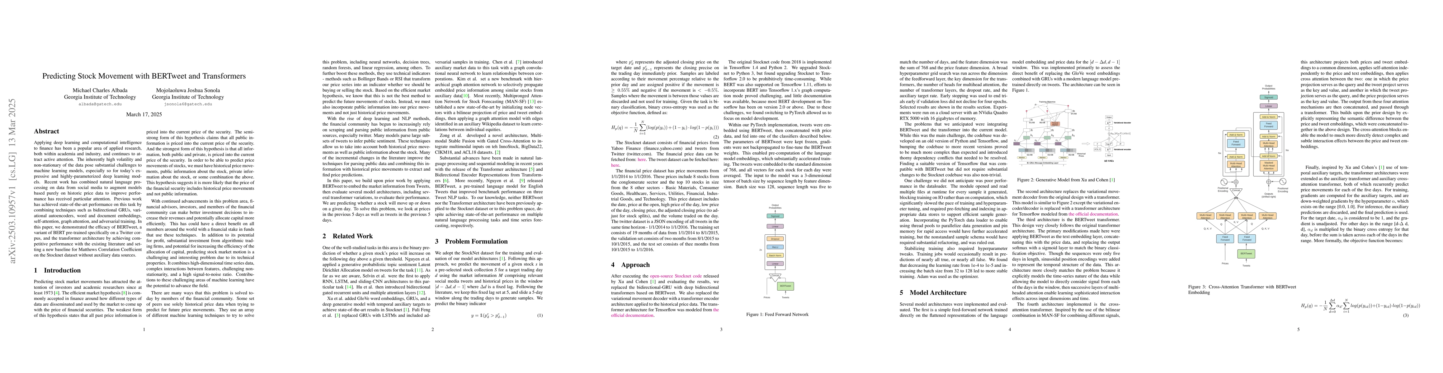 Thumbnail for Predicting Stock Movement with BERTweet and Transformers