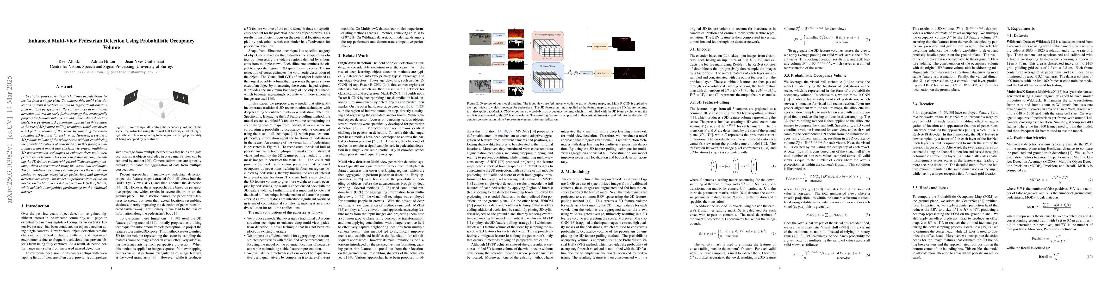 Thumbnail for Enhanced Multi-View Pedestrian Detection Using Probabilistic Occupancy
  Volume
