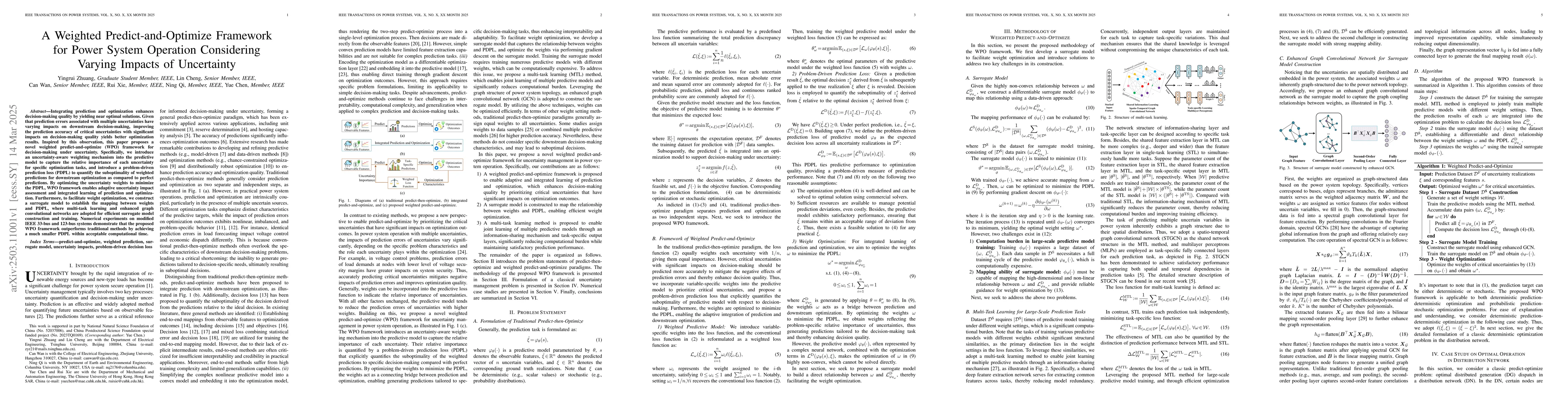 Thumbnail for A Weighted Predict-and-Optimize Framework for Power System Operation
  Considering Varying Impacts of Uncertainty