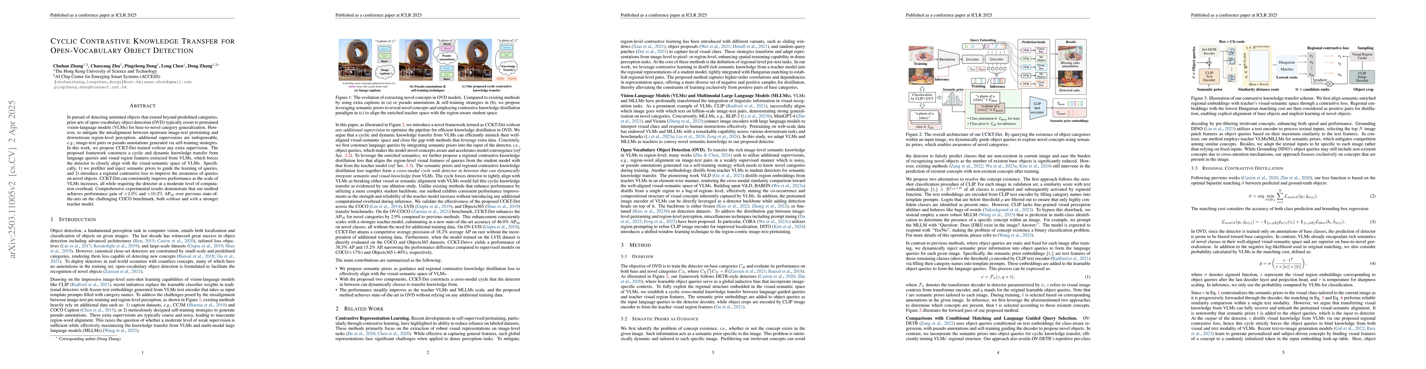 Thumbnail for Cyclic Contrastive Knowledge Transfer for Open-Vocabulary Object
  Detection