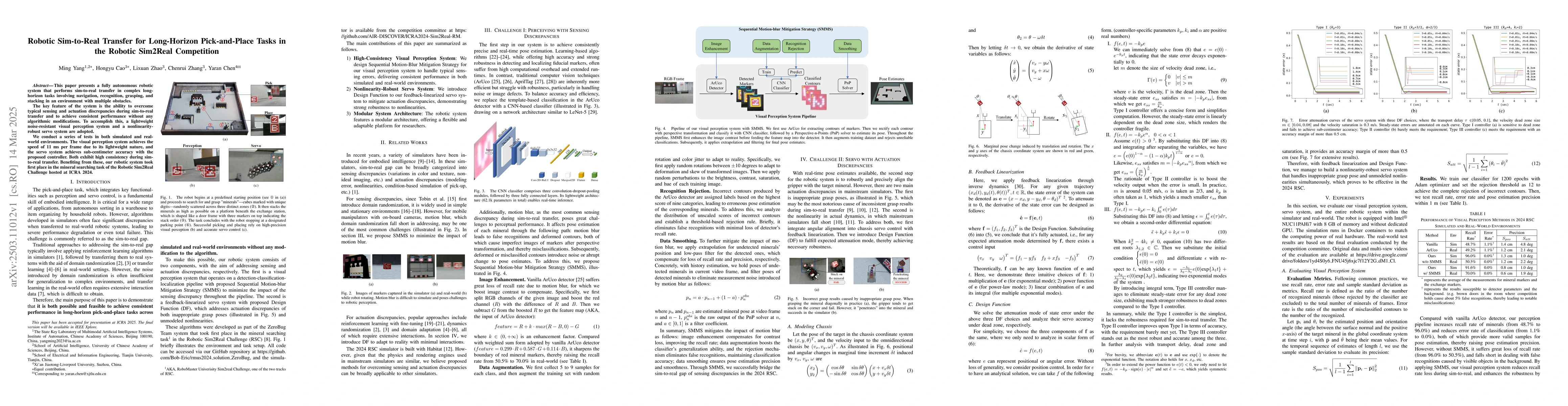 Thumbnail for Robotic Sim-to-Real Transfer for Long-Horizon Pick-and-Place Tasks in
  the Robotic Sim2Real Competition
