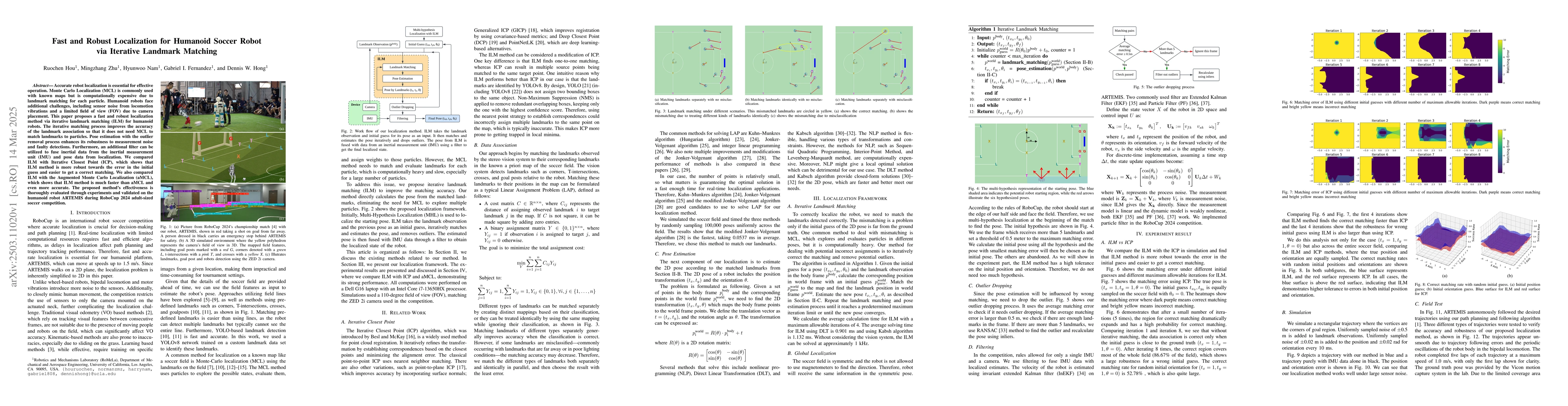 Thumbnail for Fast and Robust Localization for Humanoid Soccer Robot via Iterative
  Landmark Matching