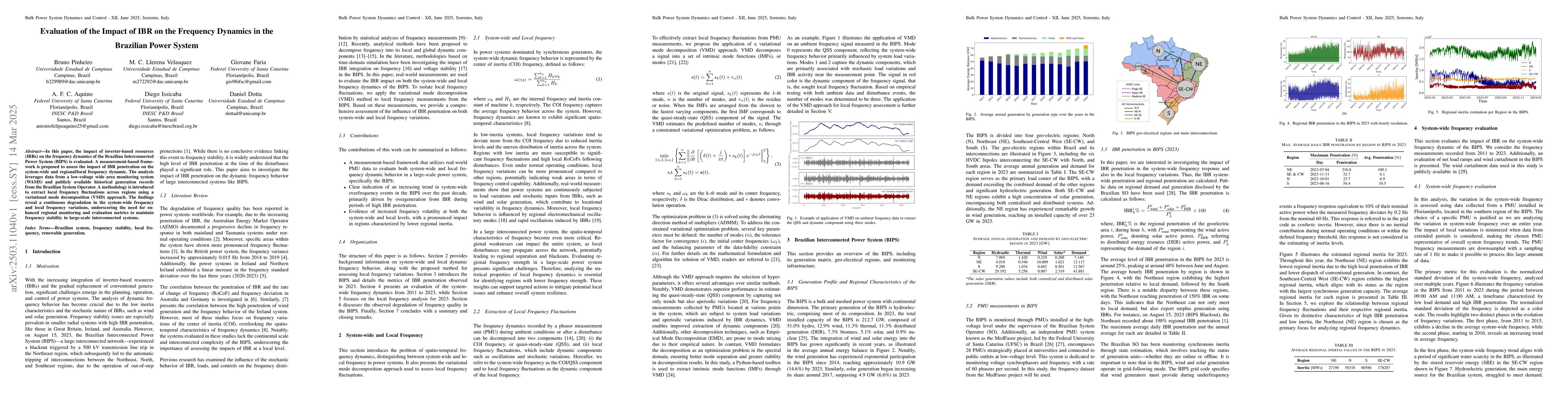 Thumbnail for Evaluation of the Impact of IBR on the Frequency Dynamics in the
  Brazilian Power System