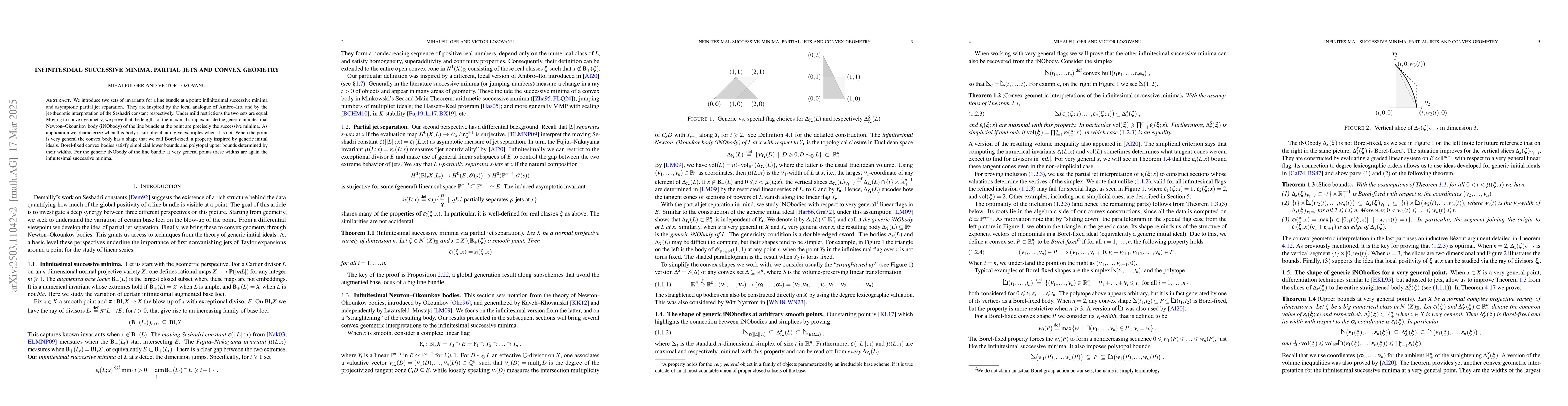 Thumbnail for Infinitesimal successive minima, partial jets and convex geometry