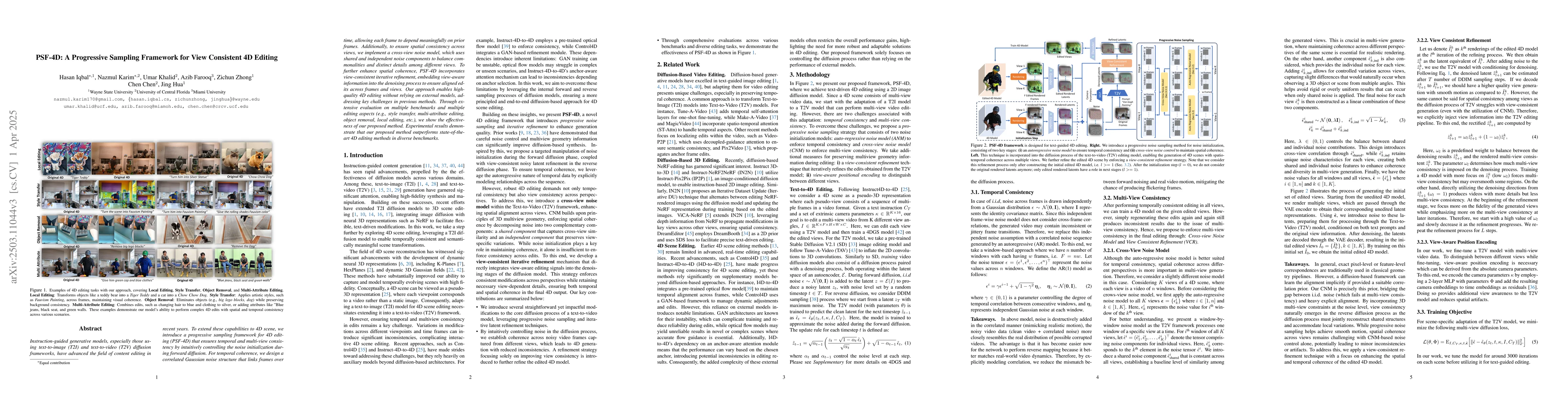 Thumbnail for PSF-4D: A Progressive Sampling Framework for View Consistent 4D Editing
