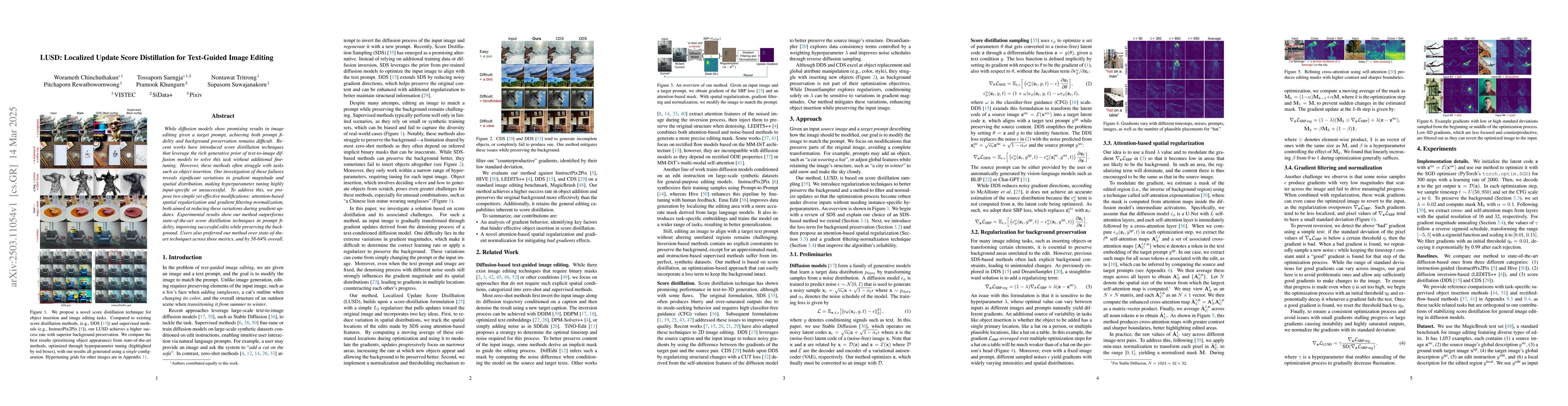 Thumbnail for LUSD: Localized Update Score Distillation for Text-Guided Image Editing