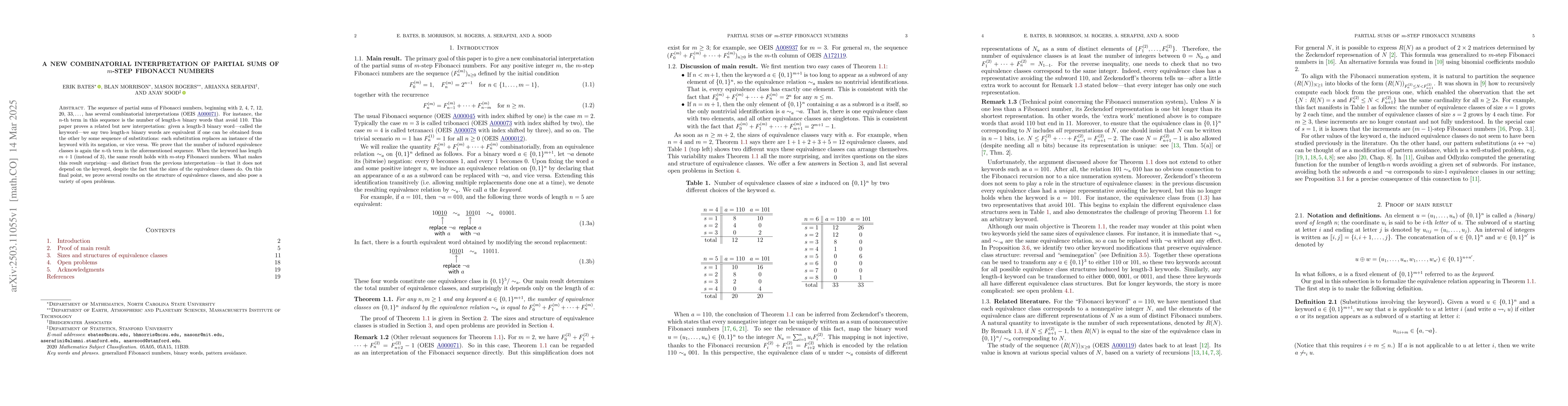Thumbnail for A new combinatorial interpretation of partial sums of $m$-step Fibonacci
  numbers