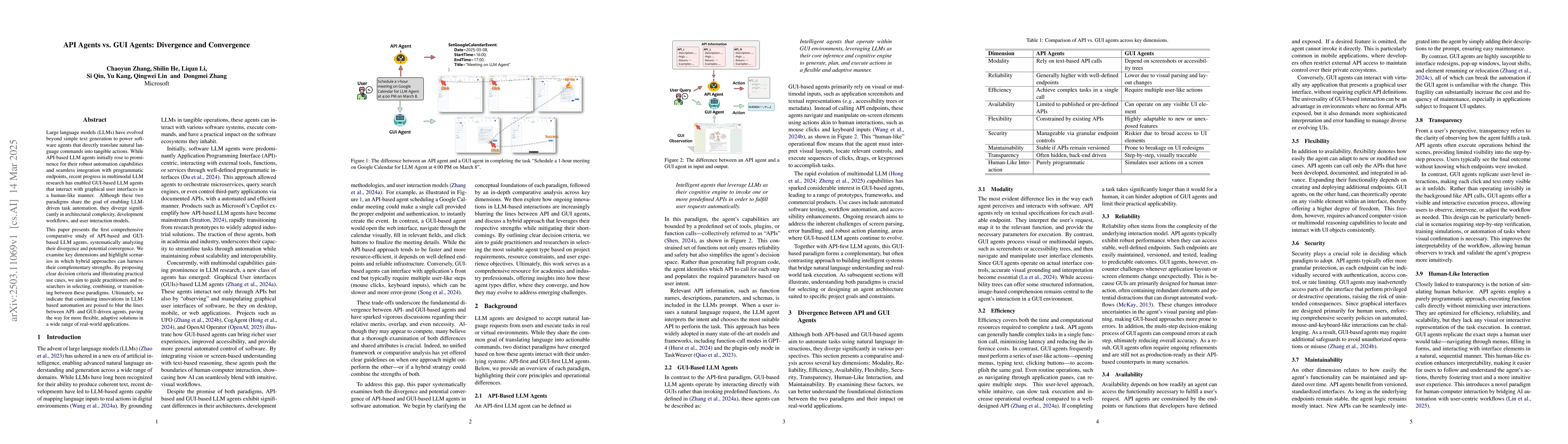 Thumbnail for API Agents vs. GUI Agents: Divergence and Convergence