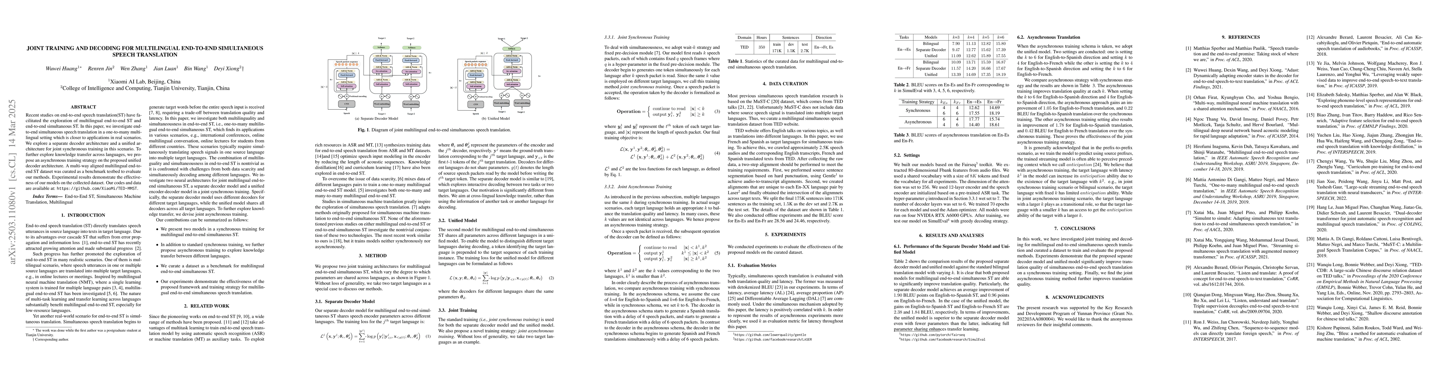 Thumbnail for Joint Training And Decoding for Multilingual End-to-End Simultaneous
  Speech Translation