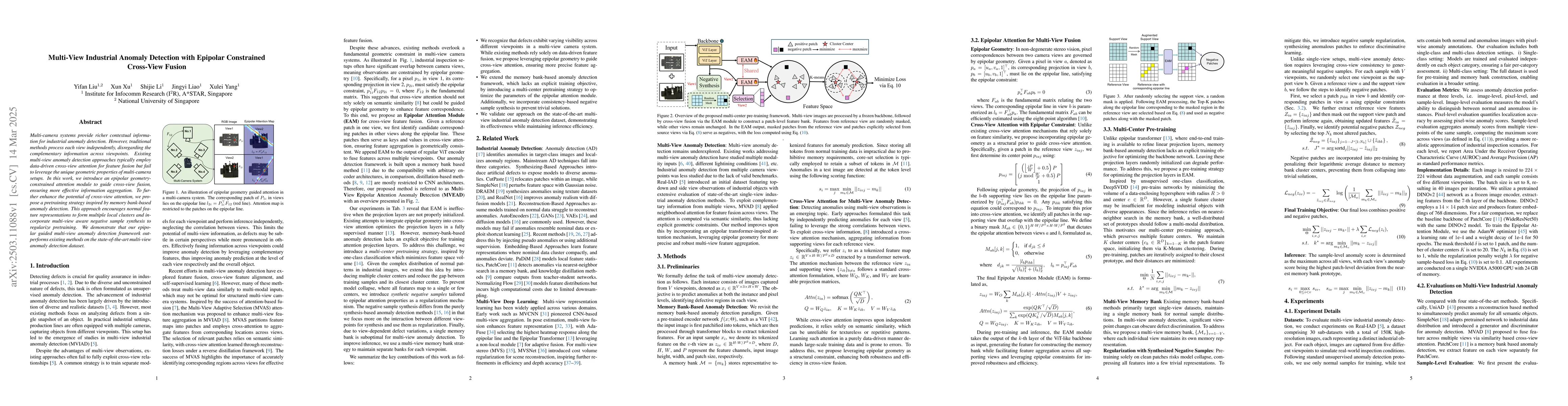 Thumbnail for Multi-View Industrial Anomaly Detection with Epipolar Constrained
  Cross-View Fusion