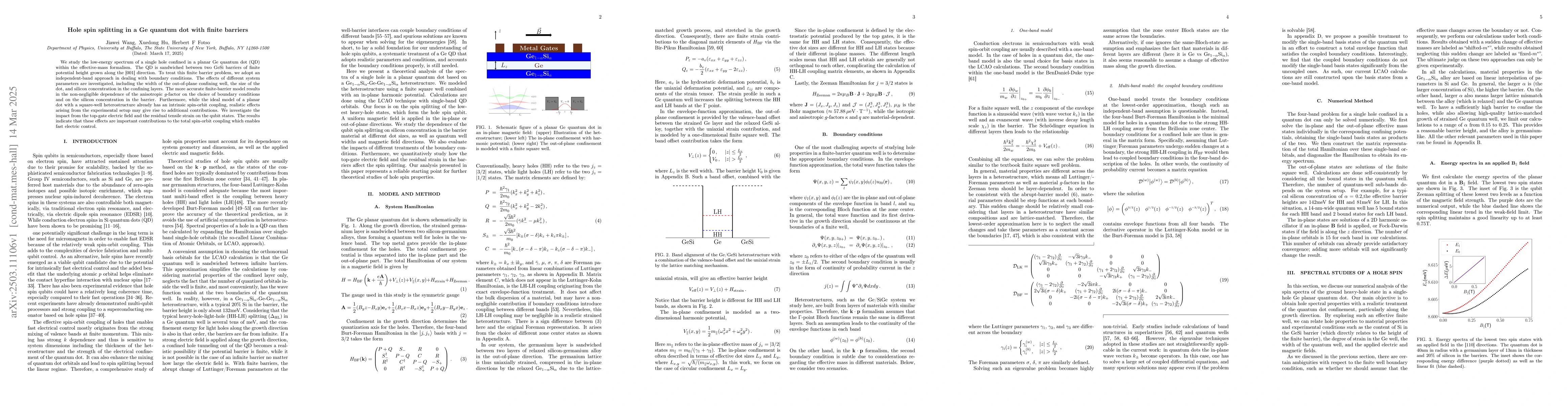 Thumbnail for Hole spin splitting in a Ge quantum dot with finite barriers