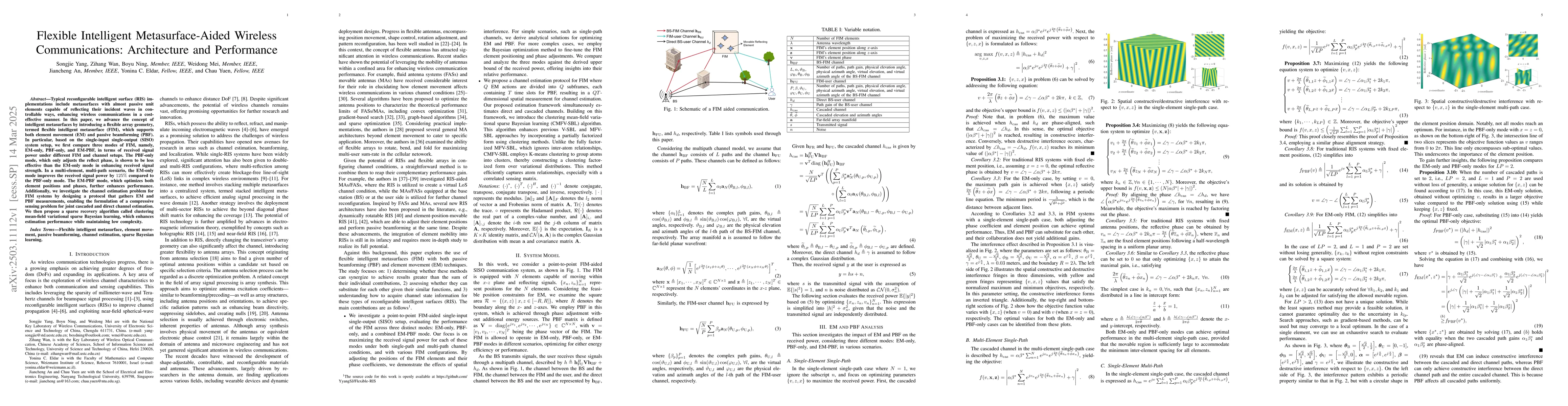 Thumbnail for Flexible Intelligent Metasurface-Aided Wireless Communications:
  Architecture and Performance