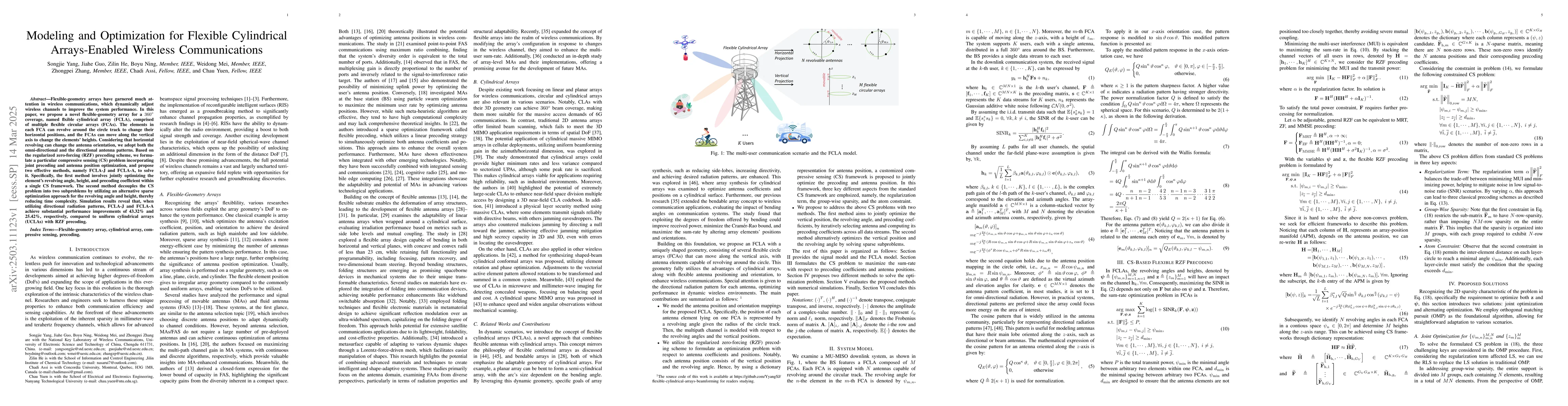 Thumbnail for Modeling and Optimization for Flexible Cylindrical Arrays-Enabled
  Wireless Communications
