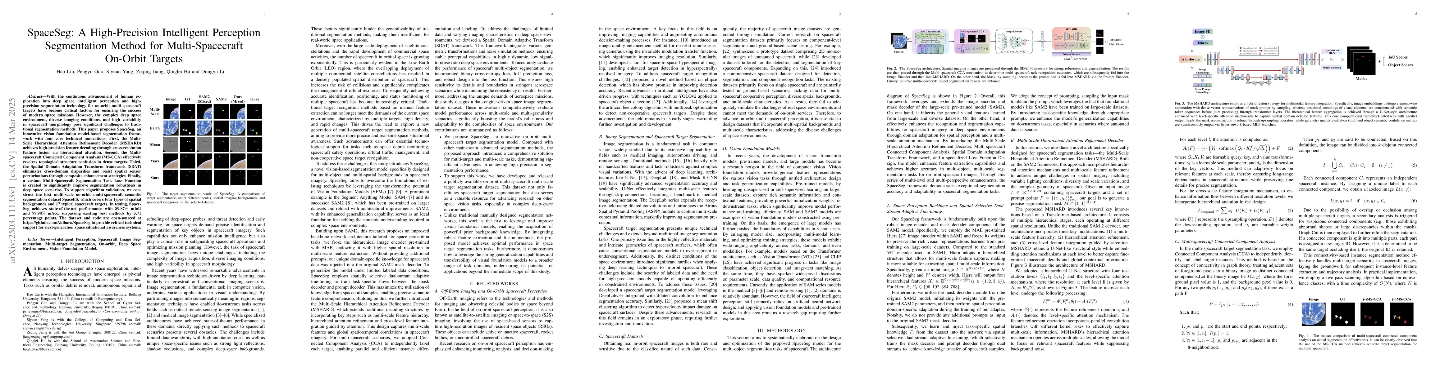 Thumbnail for SpaceSeg: A High-Precision Intelligent Perception Segmentation Method
  for Multi-Spacecraft On-Orbit Targets