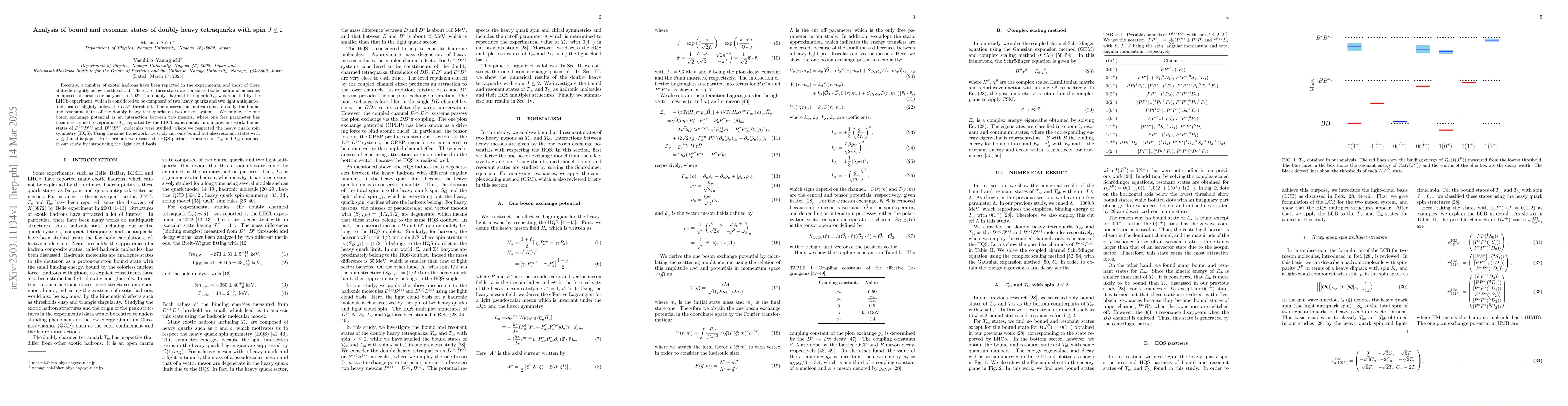 Thumbnail for Analysis of bound and resonant states of doubly heavy tetraquarks with
  spin $J\leq 2$