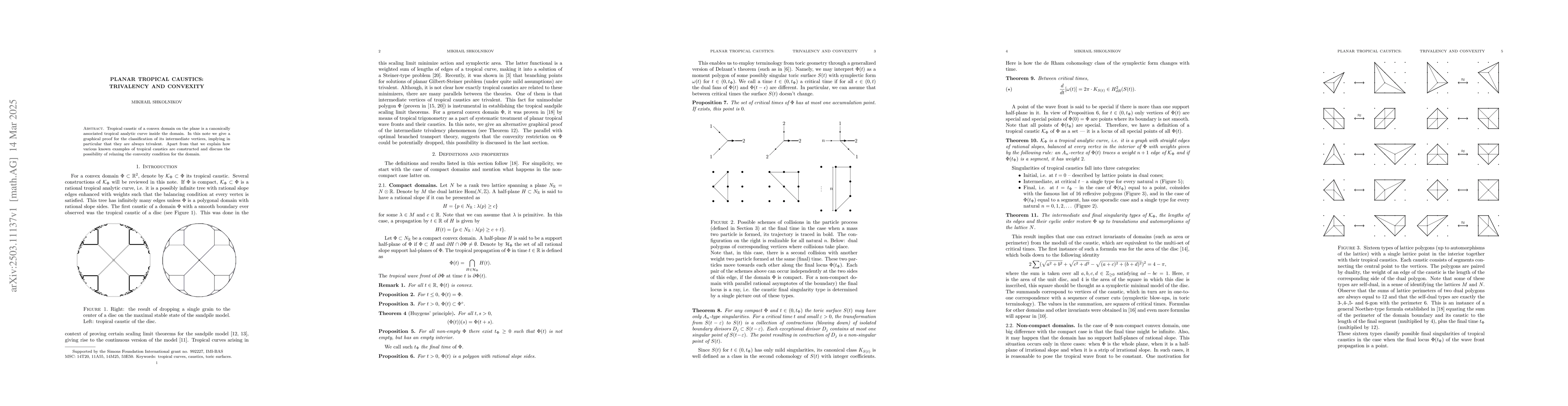 Thumbnail for Planar tropical caustics: trivalency and convexity
