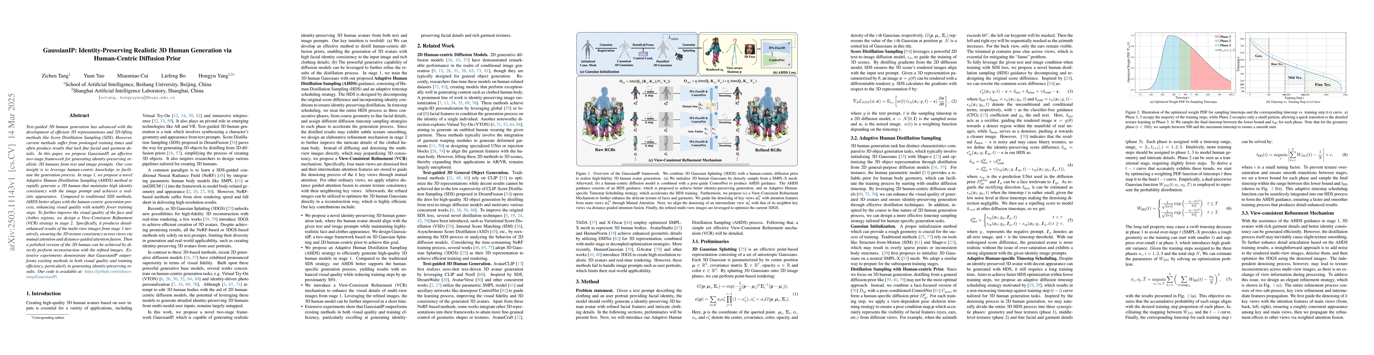 Thumbnail for GaussianIP: Identity-Preserving Realistic 3D Human Generation via
  Human-Centric Diffusion Prior