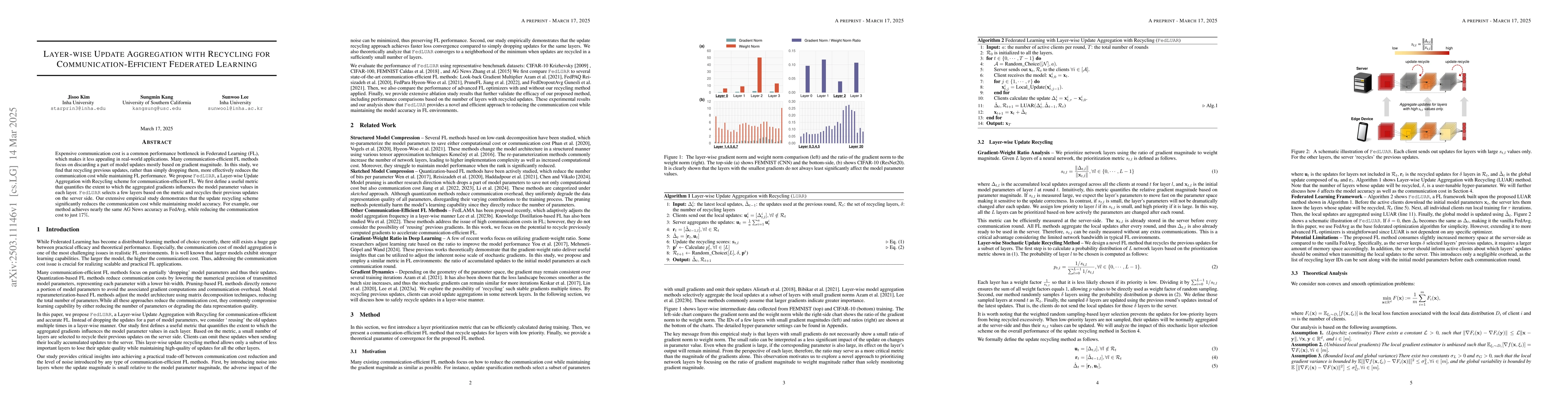 Thumbnail for Layer-wise Update Aggregation with Recycling for Communication-Efficient
  Federated Learning