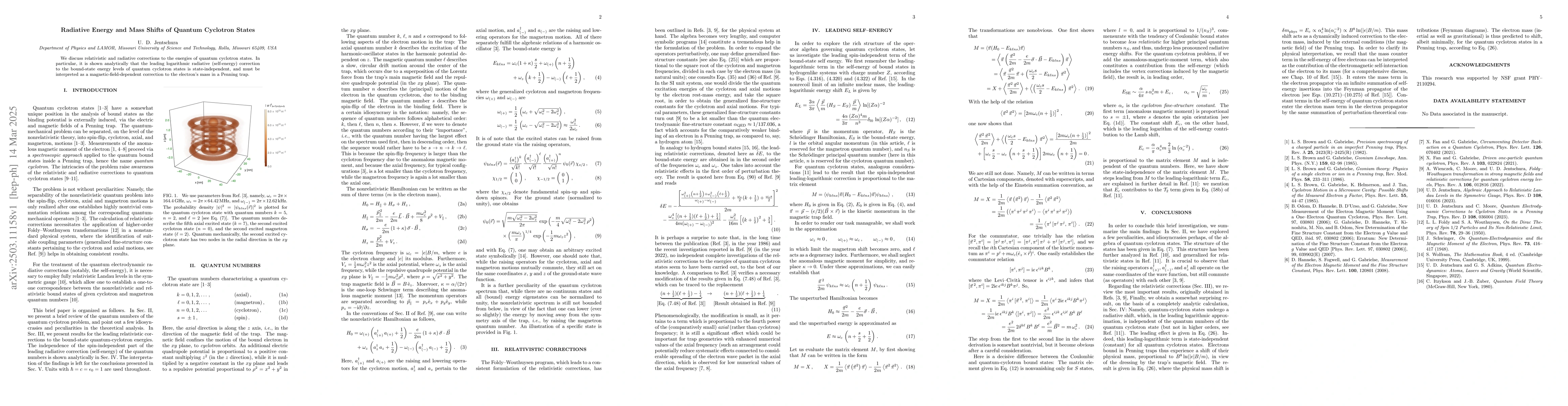 Thumbnail for Radiative Energy and Mass Shifts of Quantum Cyclotron States