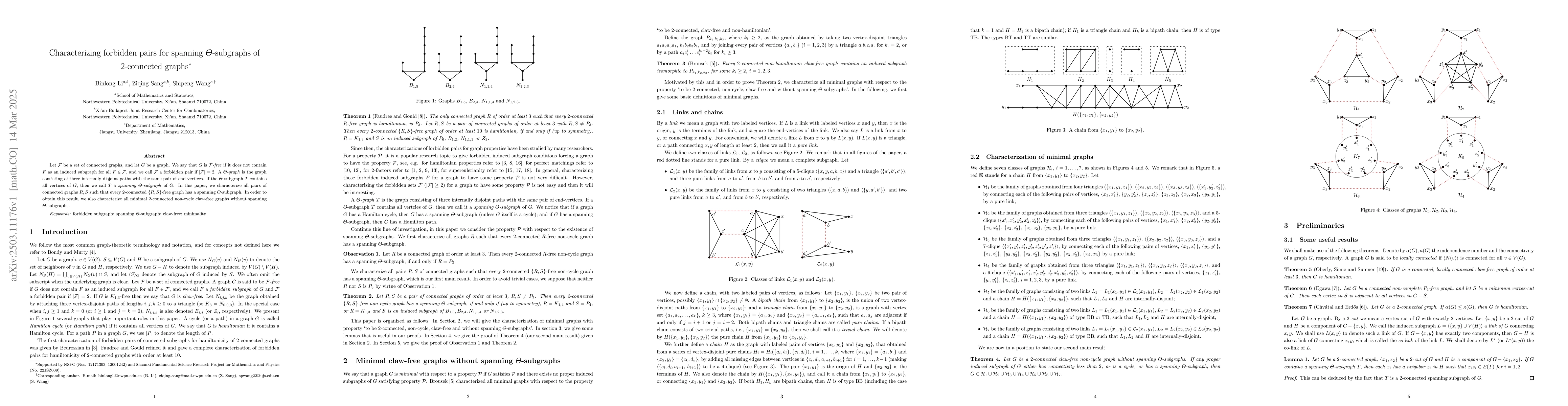 Thumbnail for Characterizing forbidden pairs for spanning $\varTheta$-subgraphs of
  2-connected graphs
