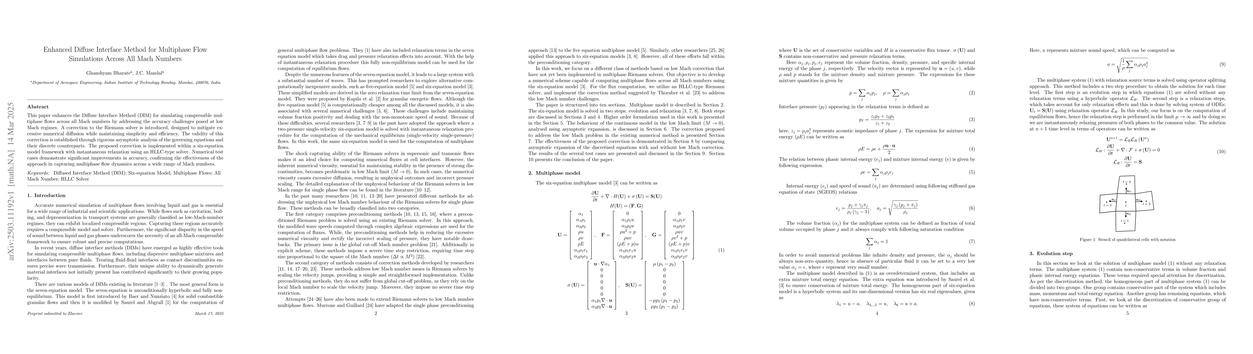 Thumbnail for Enhanced Diffuse Interface Method for Multiphase Flow Simulations Across
  All Mach Numbers