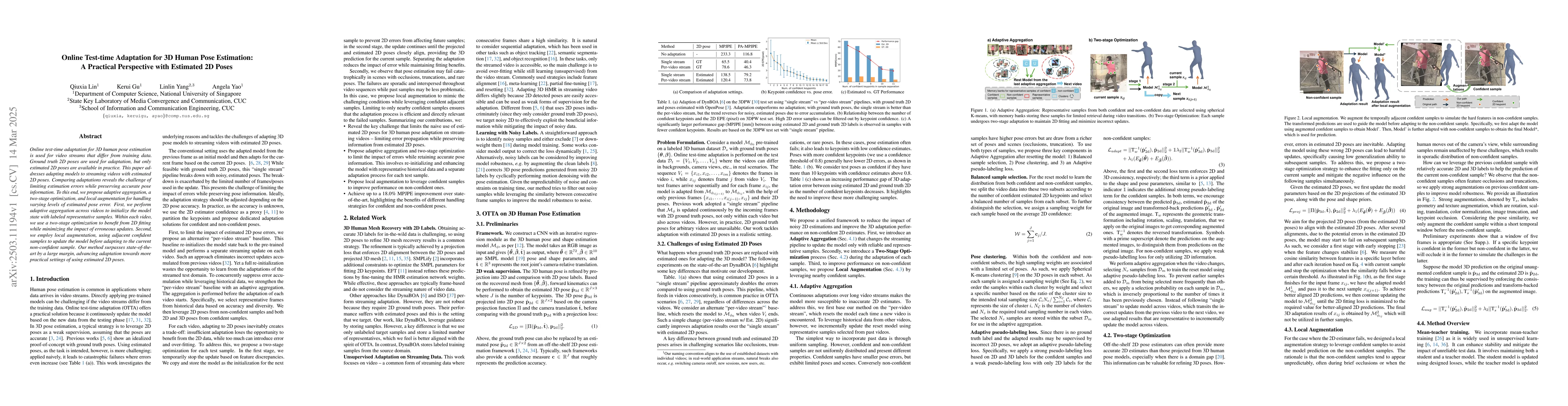 Thumbnail for Online Test-time Adaptation for 3D Human Pose Estimation: A Practical
  Perspective with Estimated 2D Poses