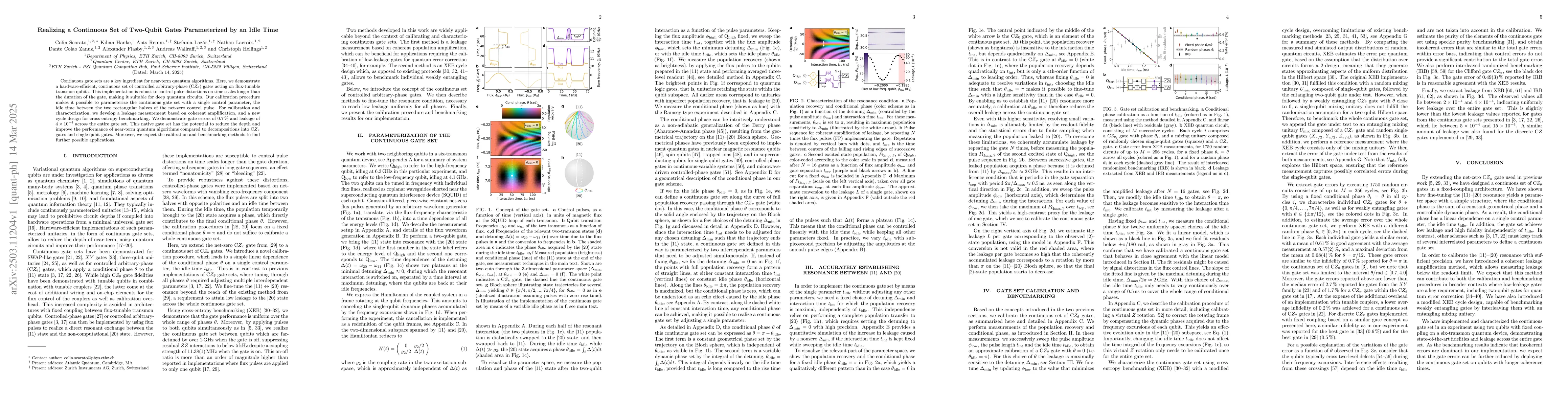 Thumbnail for Realizing a Continuous Set of Two-Qubit Gates Parameterized by an Idle
  Time