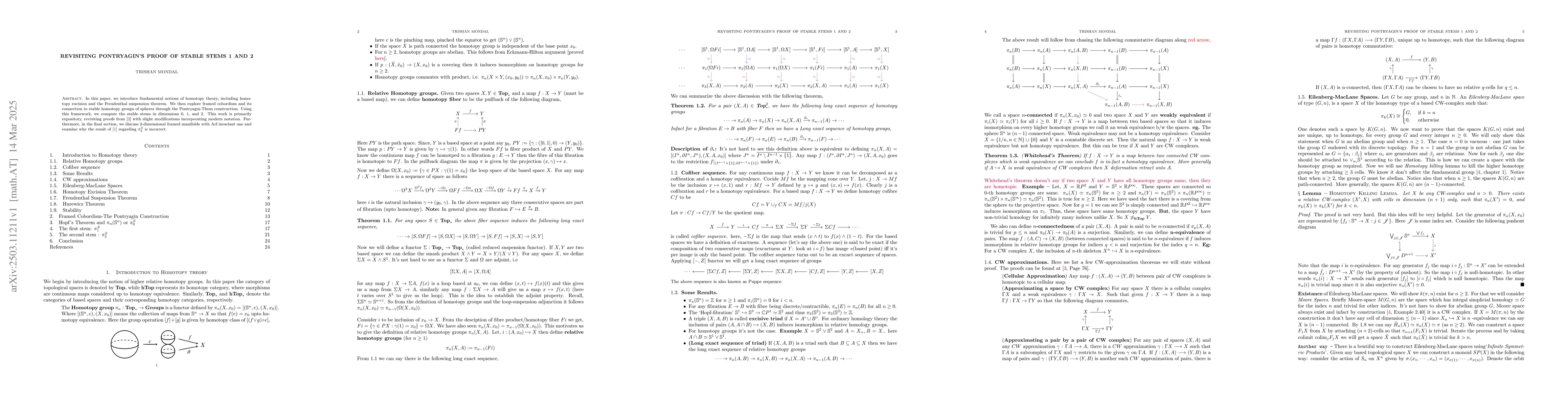 Thumbnail for Revisiting Pontryagin's Proof of Stable Stems 1 and 2