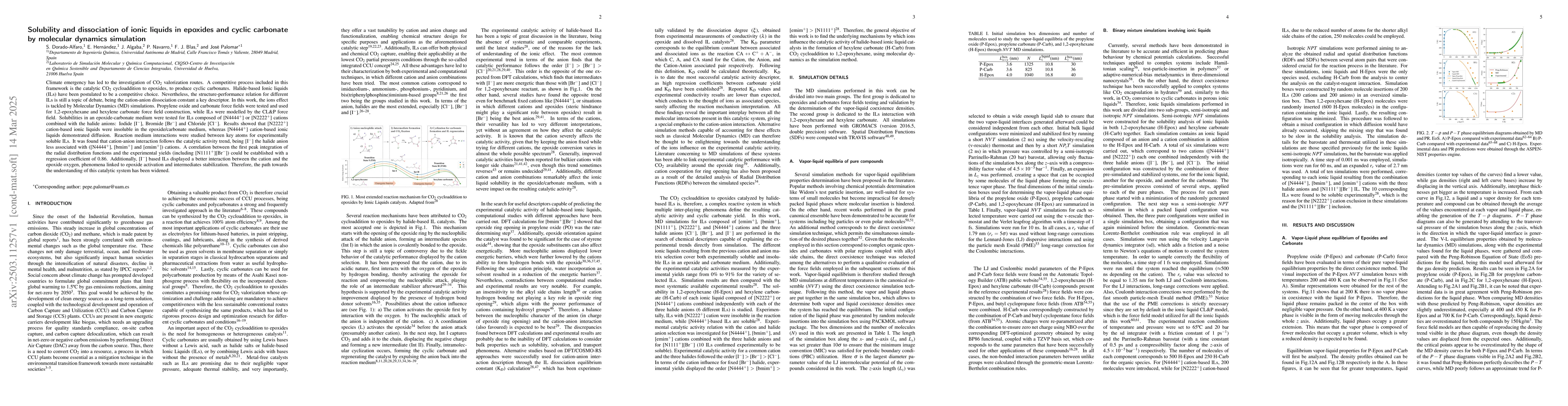 Thumbnail for Solubility and dissociation of ionic liquids in epoxides and cyclic
  carbonate by molecular dynamics simulation