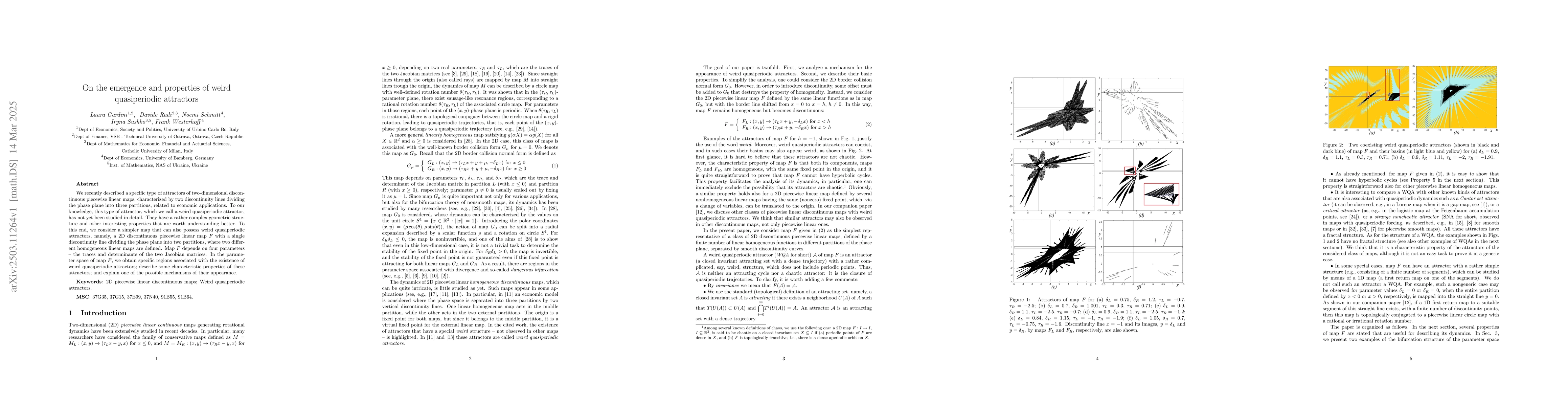 Thumbnail for On the emergence and properties of weird quasiperiodic attractors