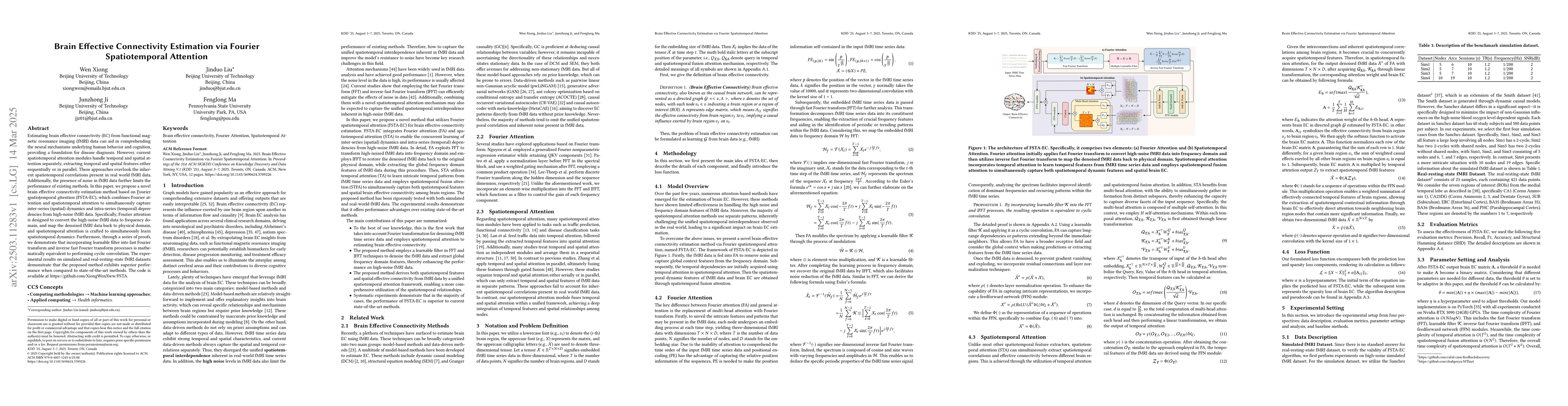 Thumbnail for Brain Effective Connectivity Estimation via Fourier Spatiotemporal
  Attention