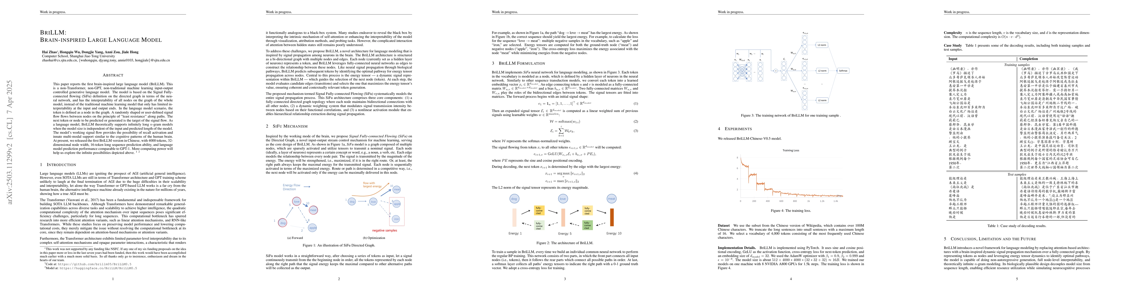 Thumbnail for BriLLM: Brain-inspired Large Language Model