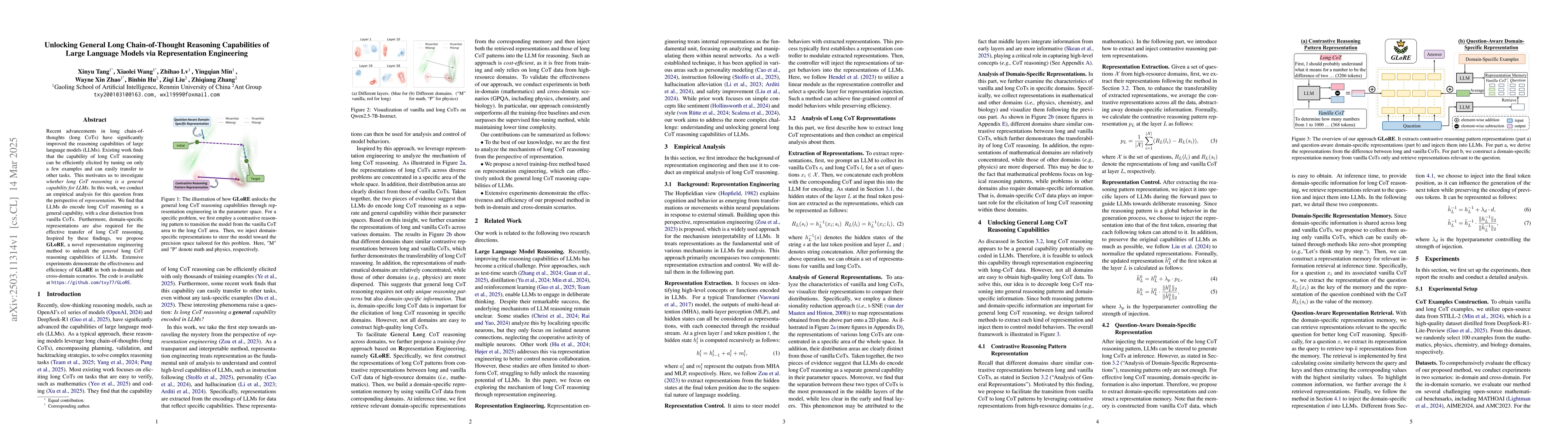 Thumbnail for Unlocking General Long Chain-of-Thought Reasoning Capabilities of Large
  Language Models via Representation Engineering